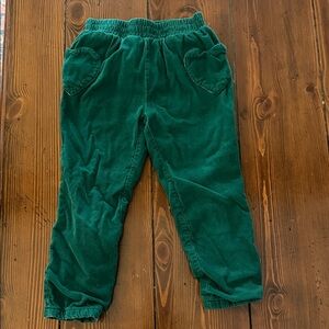 Mini Boden Green Kids Joggers with Heart Pockets